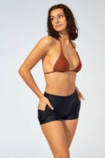 Rachel reversible top in ivory white and chocolate brown